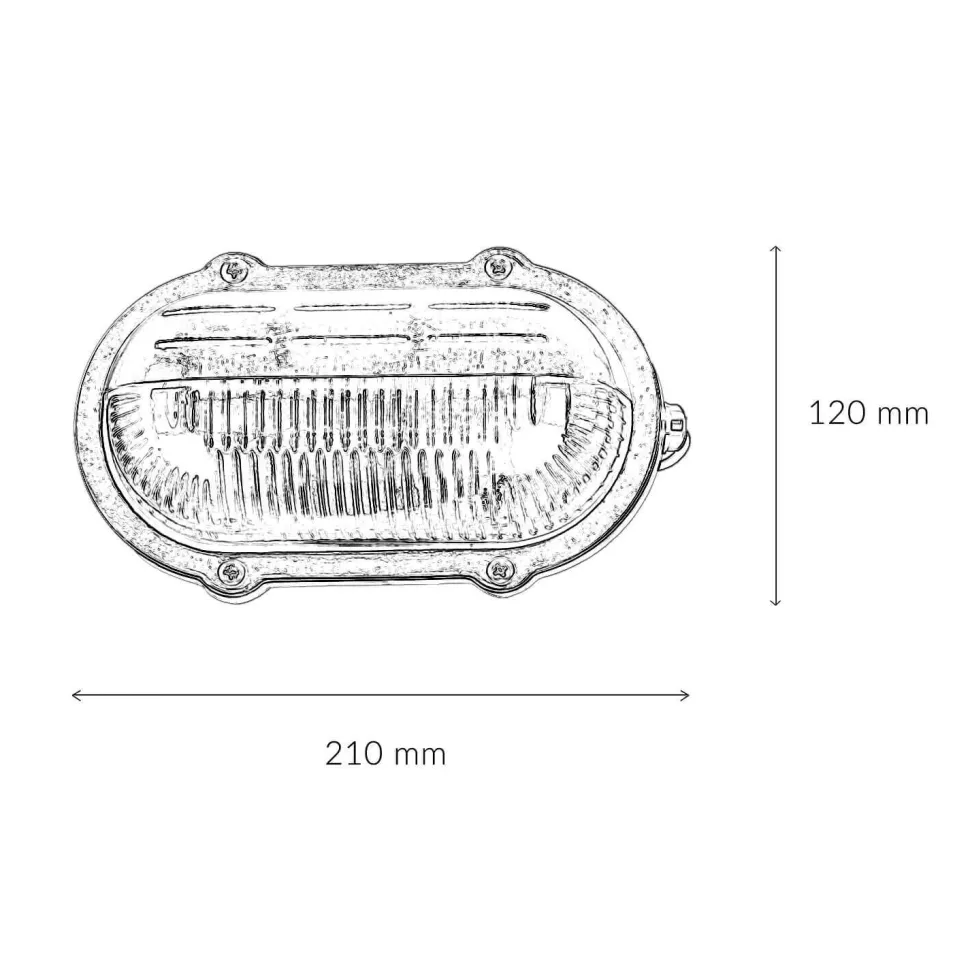 Wandlampe Außen Messing Maritim oval IP64 Haus Tür