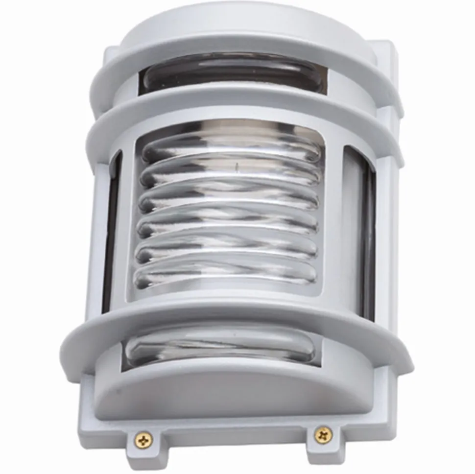 Wandlampe außen Messing massiv Glas H: 22 cm IP64 Grau