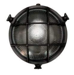 Wandlampe außen Messing massiv Glas E14 IP64 D: 18 cm rund