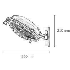 Wandlampe außen Messing massiv Riffelglas E27 IP64 SERIFOS