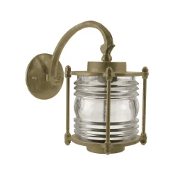 Wandlampe außen Messing massiv Glas H: 31 cm IP53 E27