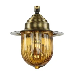 Wandlampe Außen Messing Riffelglas Maritim Hof