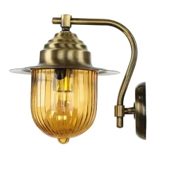 Wandlampe Außen Messing Riffelglas Maritim Hof