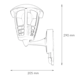 Wandlampe Außen mit Bewegungsmelder IP44 E27 Schwarz