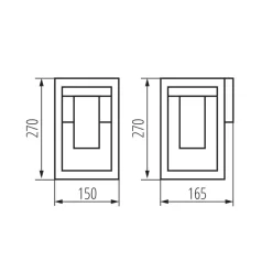 Wandlampe Außen Modern eckig IP44 in Rostbraun E27