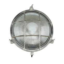 Wandlampe Außen Nickel Echt-Messing rund Ø24cm IP64