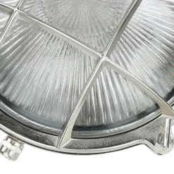 Wandlampe Außen Nickel Echt-Messing rund Ø24cm IP64