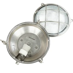 Wandlampe Außen Nickel Echt-Messing rund Ø24cm IP64