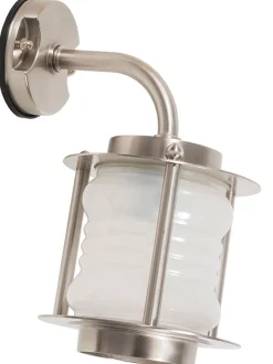 Wandlampe Außen Nickel Echt-Messing Hof wetterfest