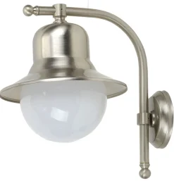 Wandlampe Außen Nickel Echt-Messing Glas IP23