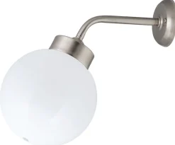 Wandlampe Außen Nickel Weiß Echt-Messing IP43 Hof