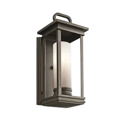 Wandlampe Außen Opalglas Metall IP44 Vintage Design