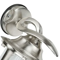 Wandlampe außen Riffelglas Messing in Nickel E27