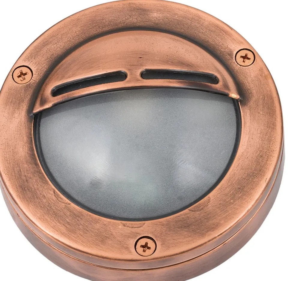 Wandlampe Außen Rund Kupfer Maritim Echt-Messing
