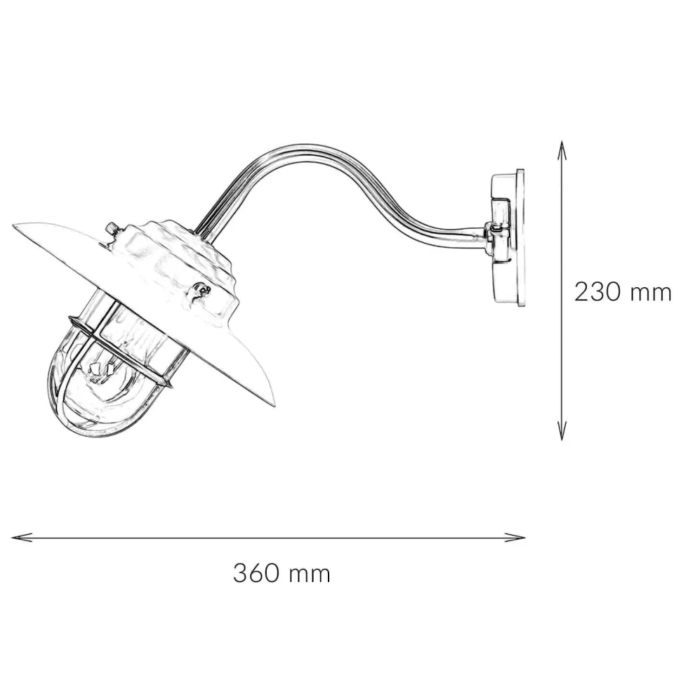 Wandlampe Außen Rustikal Messing IP43 Hof Balkon
