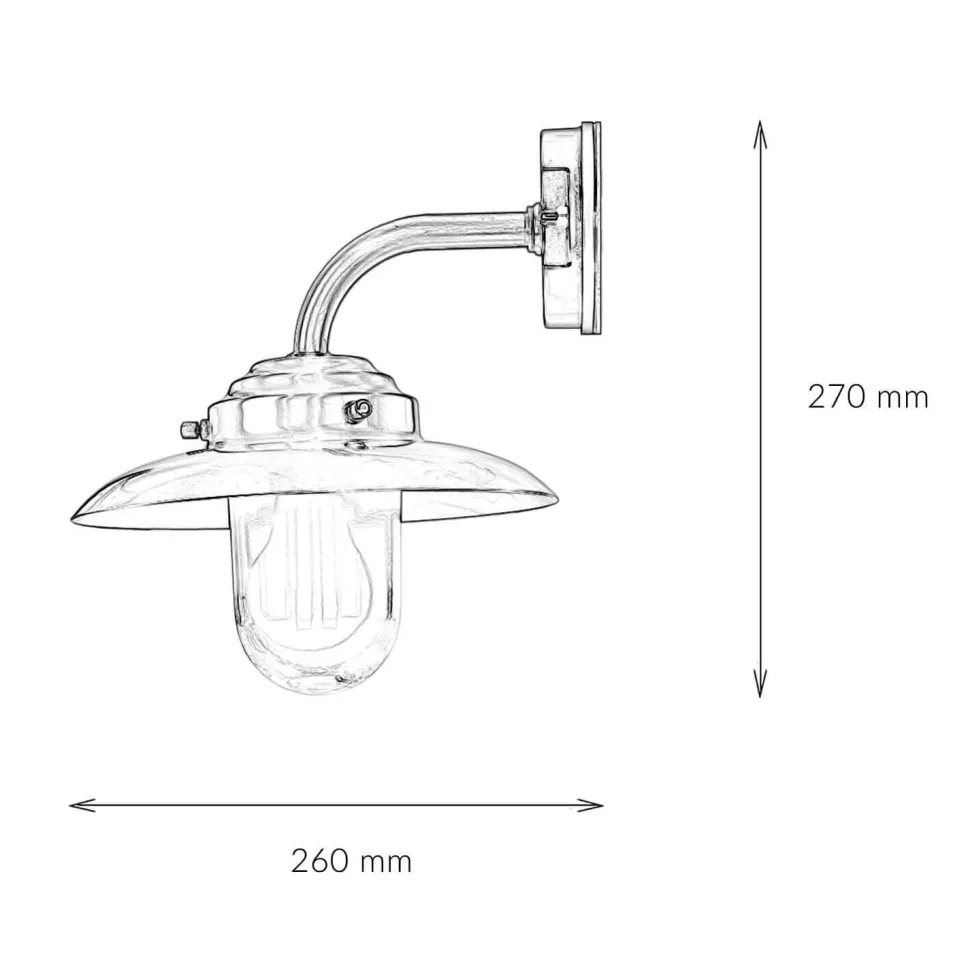 Wandlampe Außen Rustikal Nickel Echt-Messing