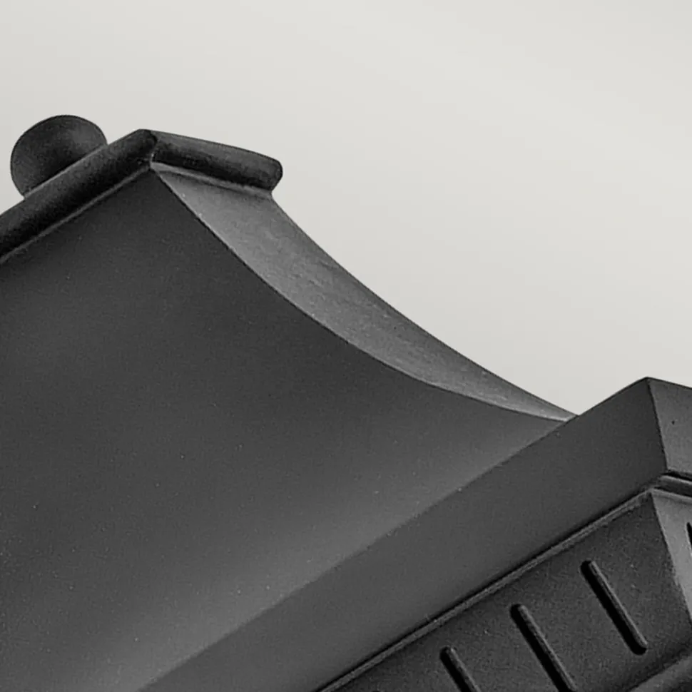 Wandlampe außen Schwarz E14 IP44 H: 39,4 cm Aluminium Glas