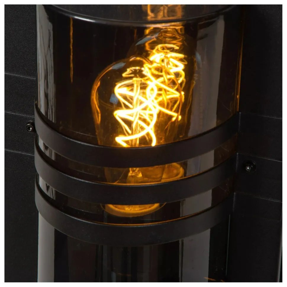 Wandlampe außen Schwarz IP44 E27 H:33 cm Haustür Garten