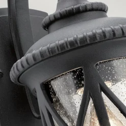 Wandlampe außen Schwarz IP44 E27 Glas Rustikal Hof