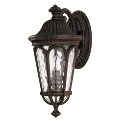 Wandlampe Außen TENNANT Ornamentglas Aluminium HAus