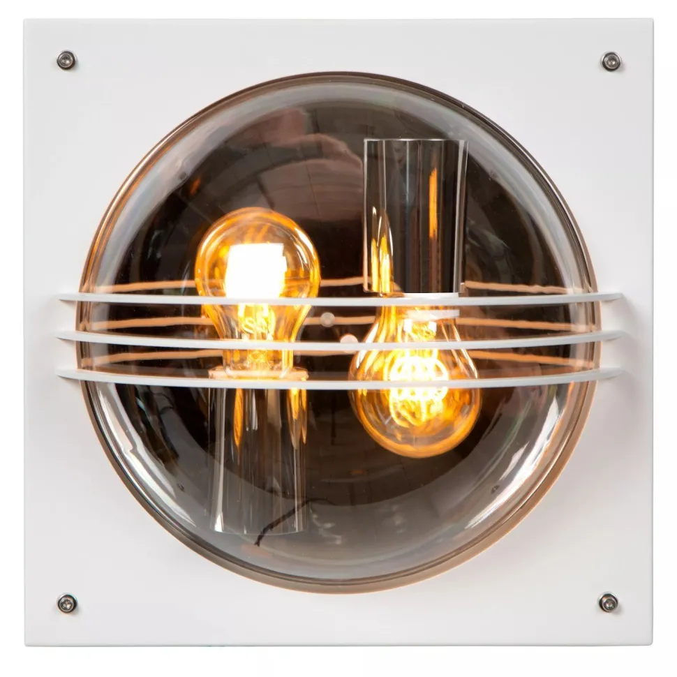 Wandlampe außen Weiß IP44 E27 2-flammig Haustür Garten