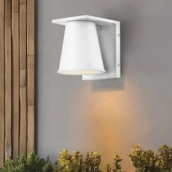 Wandlampe außen Weiß LED GU10 IP44 15,4 cm hoch klein