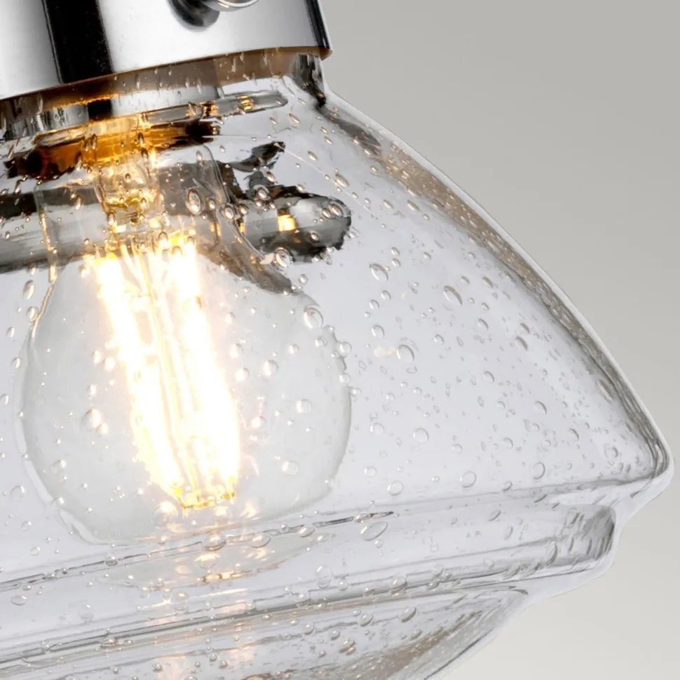 Wandlampe Bad Chrom aus Metall Glas B: 63,4 cm IP44 E27