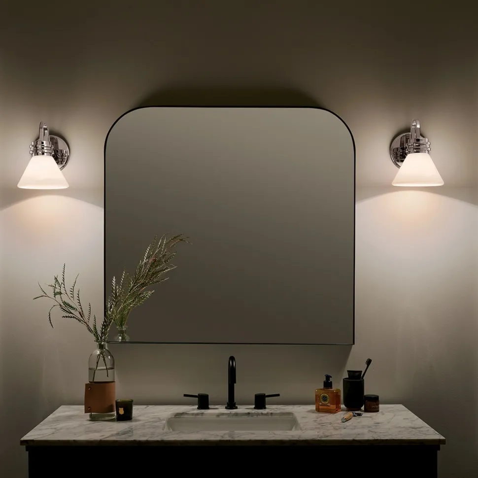 Wandlampe Bad Chrom mit LED G9 IP44 3000 K Glas Metall