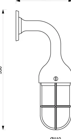 Wandlampe Bad Flur Chrom aus Messing Glas Schiff