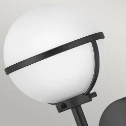 Wandlampe Bad H: 40,3 cm IP44 Schwarz Weiß Metall Glas