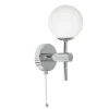 Wandlampe Bad IP44 Weiß Chrom mit Schalter H: 21 cm