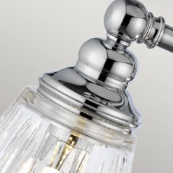 Wandlampe Bad Metall Glas 78,4 cm breit IP44 4x LED G9