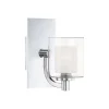 Wandlampe Bad mit LED G9 H: 23,2 cm IP44 Chrom Weiß Metall Glas
