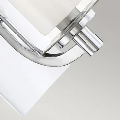 Wandlampe Bad mit LED G9 H: 23,2 cm IP44 Chrom Weiß Metall Glas