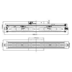 Wandlampe Badezimmer Glas Metall E14 IP44 B: 69,1 cm in Messing