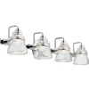 Wandlampe Badezimmer IP44 78,3 cm breit Metall Glas 4x G9 LED