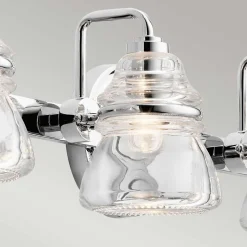 Wandlampe Badezimmer IP44 78,3 cm breit Metall Glas 4x G9 LED