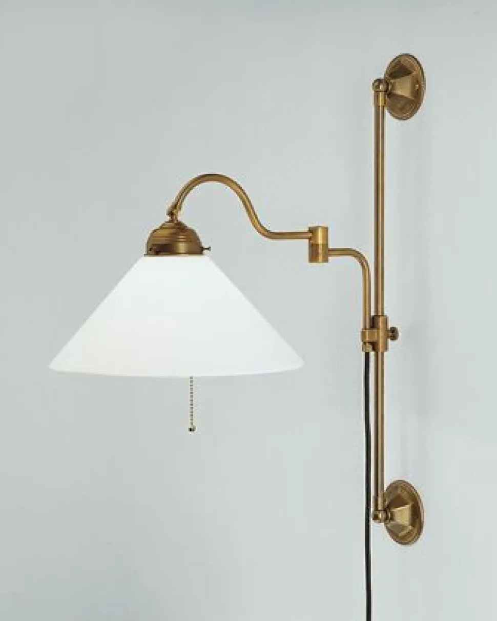 Wandlampe Berliner Messing Glas Kabel Stecker Schalter