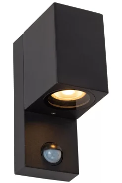 Wandlampe Bewegungsmelder Aluminium H:17 cm IP65 GU10