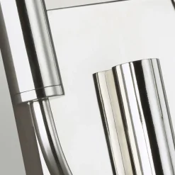 Wandlampe Chrom Weiß 2x E14 in Nickel Weiß Metall Stoff