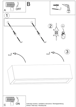 Wandlampe cm Up Down 50 cm indirektes Licht 2x E27 Beton