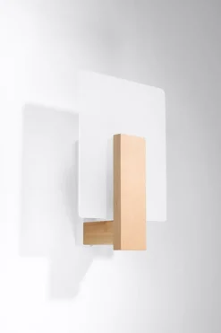 Wandlampe E14 Glas Holz Modern wohnlich DORETT