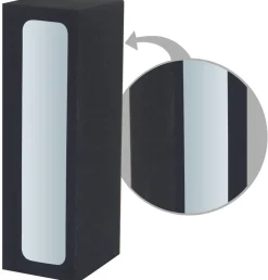 Wandlampe E27 Schwarz Metall innen länglich