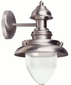 Wandlampe Echt-Messing Glas Haustür Maritim