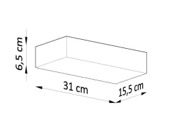 Wandlampe eckig 31 cm breit Keramik bemalbar Weiß