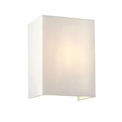 Wandlampe eckig Stoff Up Down E27 Creme Chrom