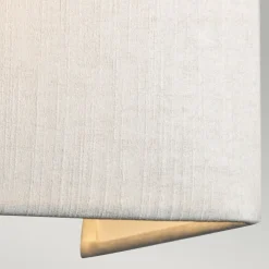 Wandlampe eckig Stoff Up Down E27 Creme Chrom