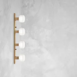 Wandlampe 4-flammig in Bronze hell E27 Echt-Messing