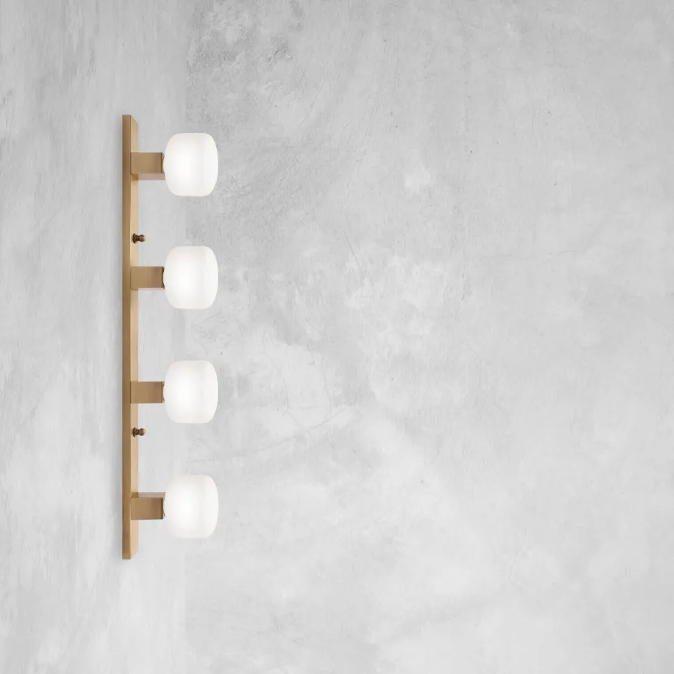 Wandlampe 4-flammig in Bronze hell E27 Echt-Messing