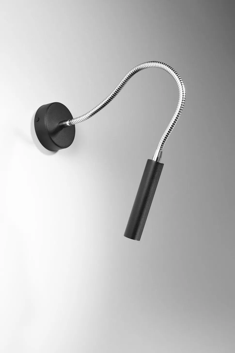 Wandlampe Flexarm verstellbar Schwarz Metall zum Lesen